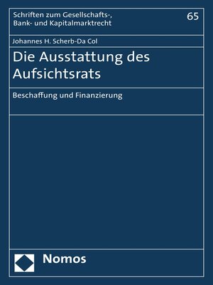 cover image of Die Ausstattung des Aufsichtsrats